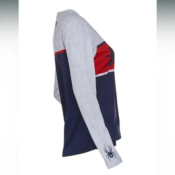 Spyder Women's Usa Snow Crew Graphic Top -XS White NWT - Picture 3 of 5